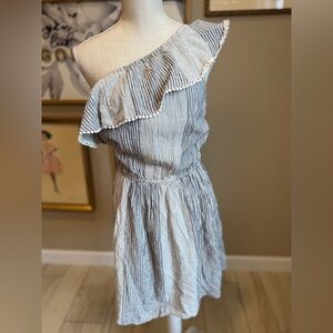 NWT! AMERICAN EAGLE OUTFITTERS Off-Shoulder Blue and White Striped Dress